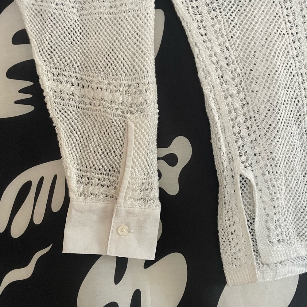 FRAME Linen Open Stitch Henley Shirt size Small - Picture 3 of 6